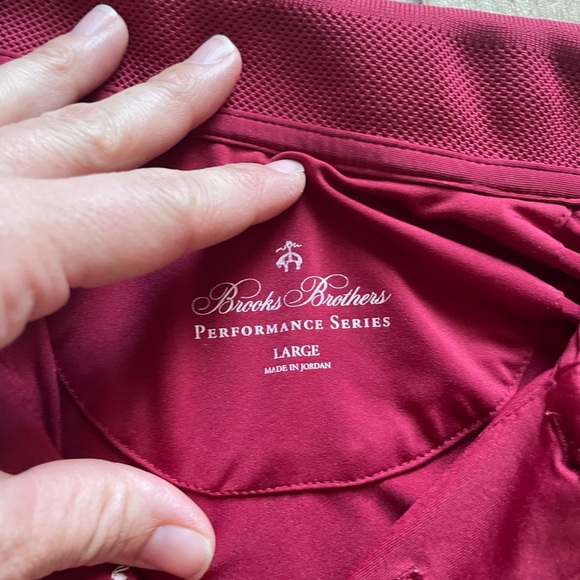 Brooks Brothers Performance Series Short Sleeve Collared Golf Shirt in Red Large - Picture 3 of 8
